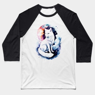 Watercolor Arctic Fox Baseball T-Shirt